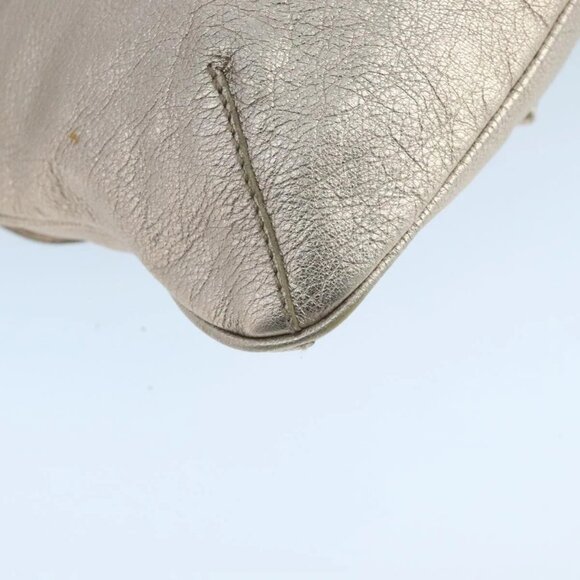 Salvatore Ferragamo Vala Shoulder Bag Leather Champagne Gold Auth 104964 - Picture 4 of 16